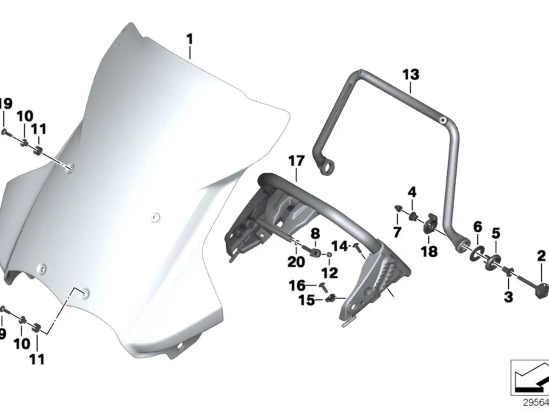 BMW Windschildhalter links K25 46637694709