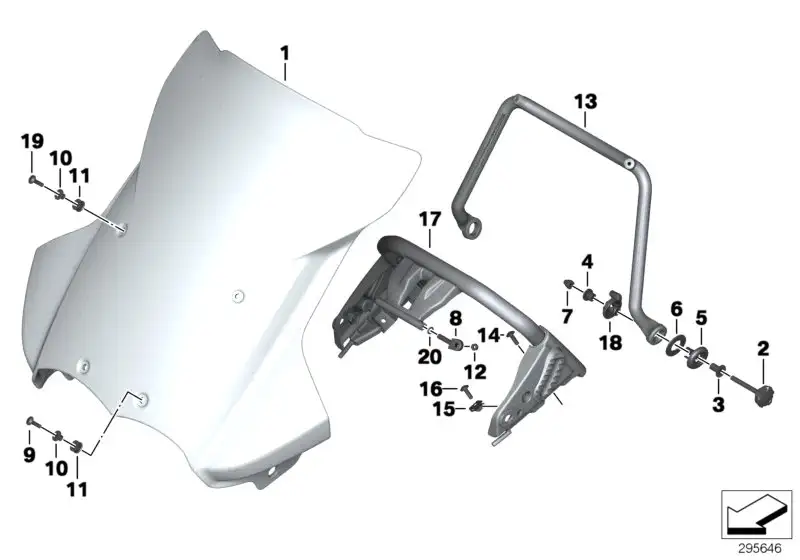 BMW Windschildhalter rechts K25 46637694710 - Bildposition 08