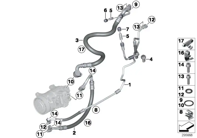 BMW Druckrohr Kondensator-Expansionsventil F25 F26 64539228234