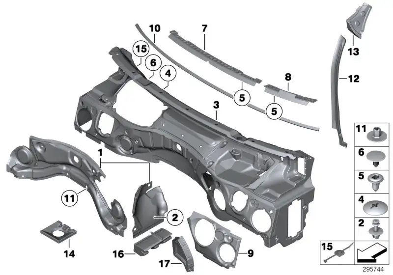 BMW Schallisolierung A-Säule oben links 51487305845 - Bildpositio