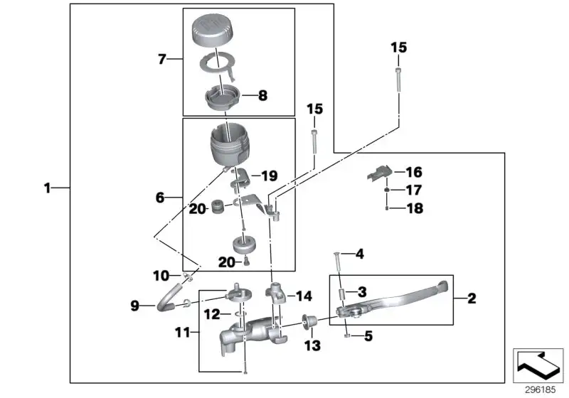 BMW Handbremshebel K25H K72 K73 32727691942 - K72, K73, K25H / Bi