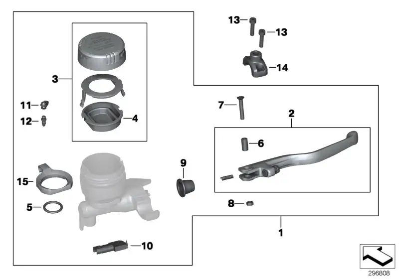 BMW Handbremsarmatur mit Zentralventil 32727727025 - Bildposition