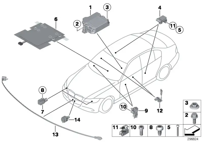 BMW Sensormatte Beifahrersitzerkennung E84 E90 E91 65779196259 -