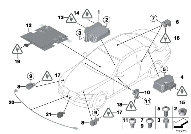 BMW Sensor Fussgängerschutz LWL E92 E93 65769318772 - Bildpositio