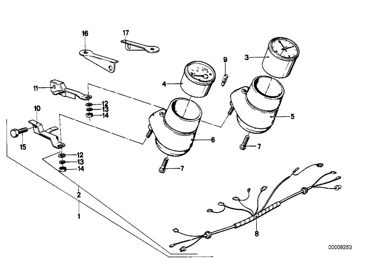 BMW Kabelsatz Zusatzinstrumente R45 R45T R65 R65T 61121243707