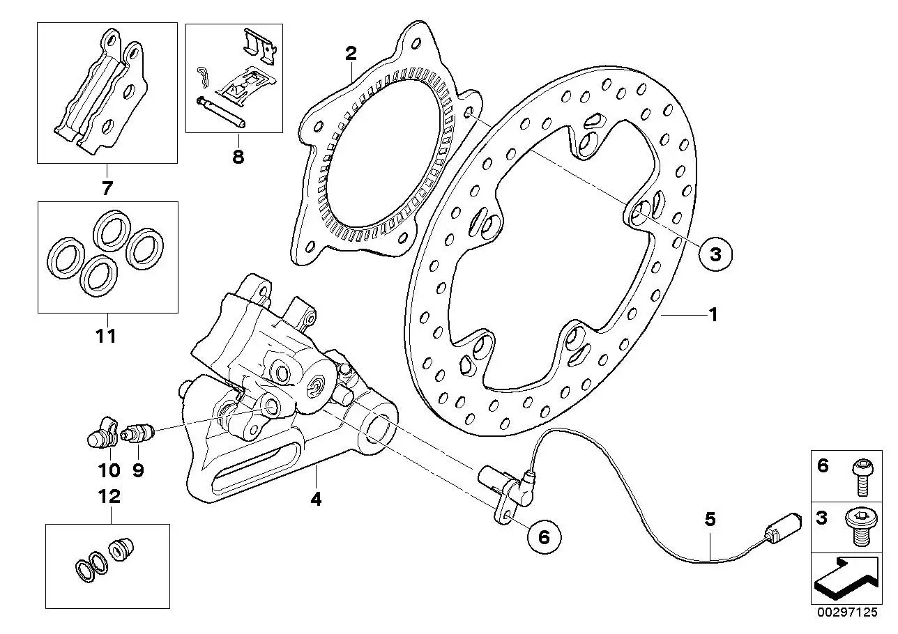BMW Bremssattel ohne Belag hinten K70 K72 K75 34217717627