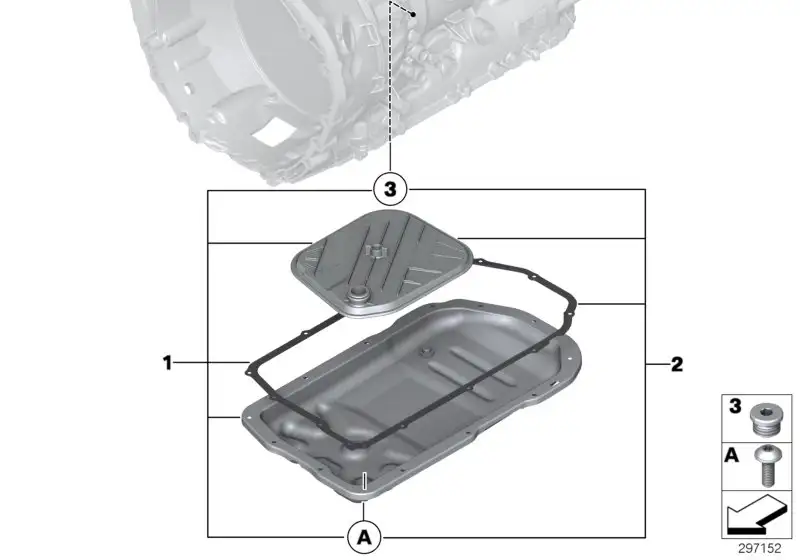 BMW Satz Ölwanne Ölfilter Automatikgetrieb F01 F02 24117613238