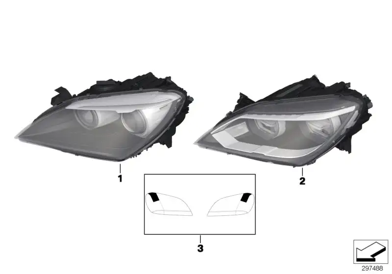 BMW Scheinwerfer Bi-Xenonlicht rechts 63117272012 - Bildposition
