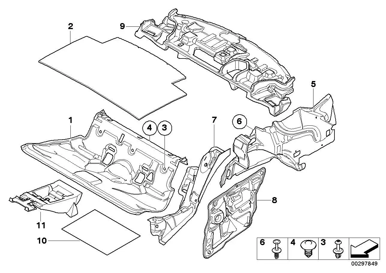 BMW Schallisolierung Tür hinten links E90 E91 51487161455 - Bildp