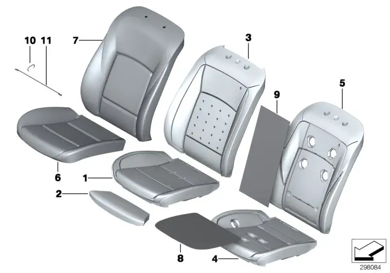 BMW Bezug Basis Sitz Kunstleder 52107350101 - Bildposition 06