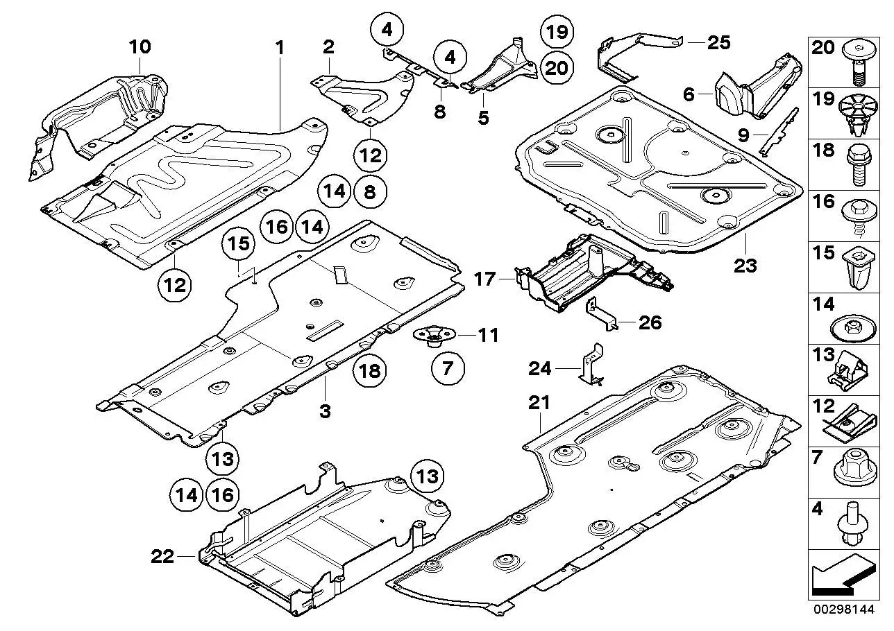 BMW Unterbodenverkleidung Mitte E84 E90 E91 E92 51757146363