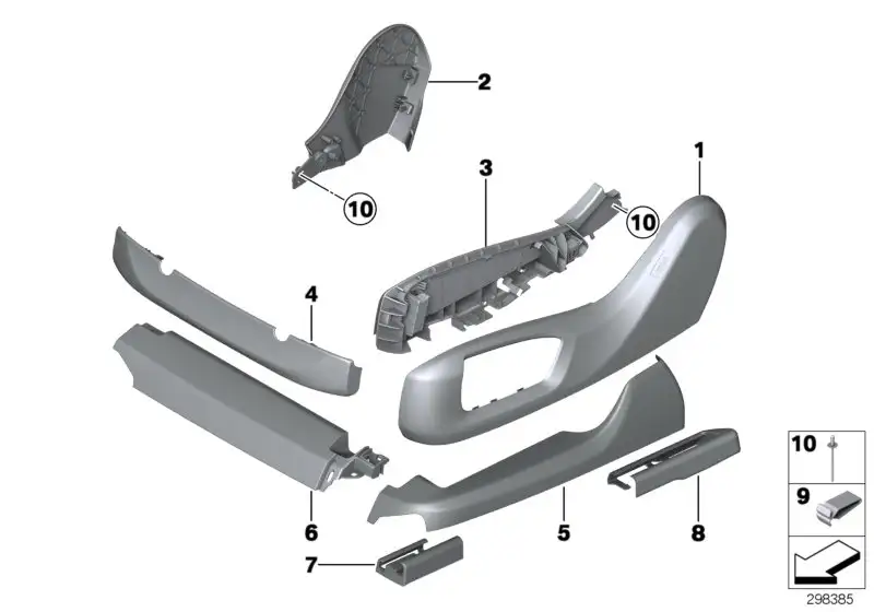 BMW Blende Sitz aussen links F15 F16 52107348365 - Bildposition 0