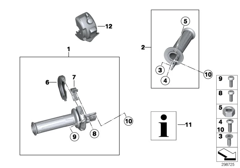 BMW Einbauanleitung Heizgriffe K25 K27 K28 K40 K43 K70 K71 K72 01297699819