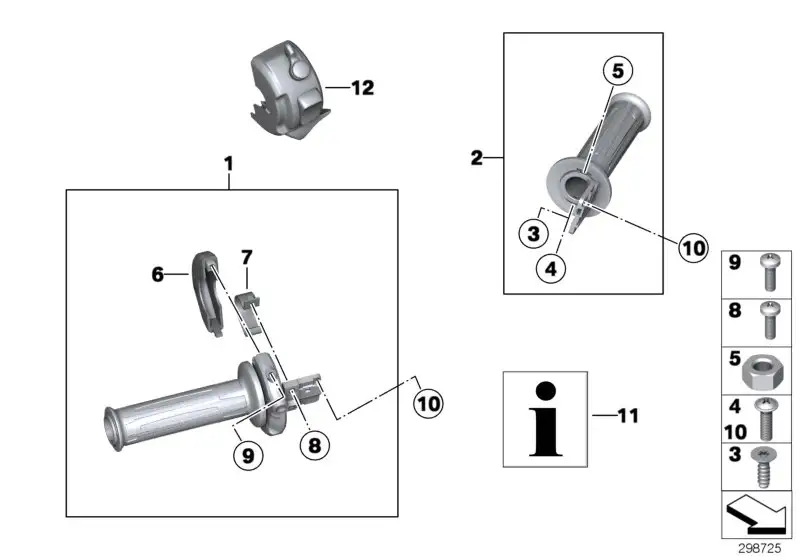 BMW Griff rechts K27 K29 61317671612 - Bildposition 01