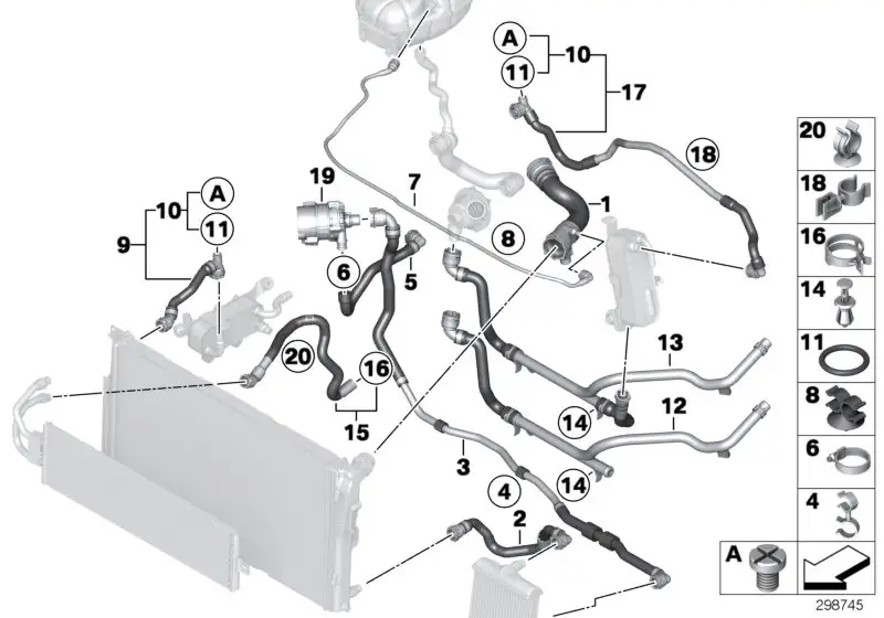BMW Kühlmittelschlauch 17127627106 - LCI, MOSP / Bildposition 17