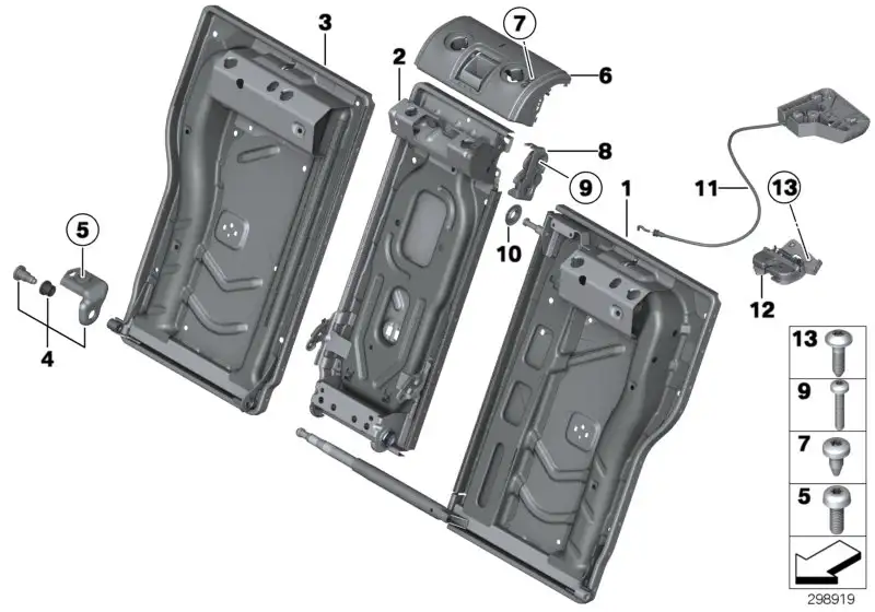 BMW Bowdenzug Entriegelung F30 F32 F44 F80 F82 F90 G20 G30 522073