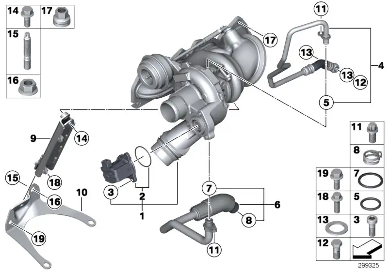BMW RP Abgasturbolader m.Abgaskrümmer F20 F21 F30 11627645758 - 1