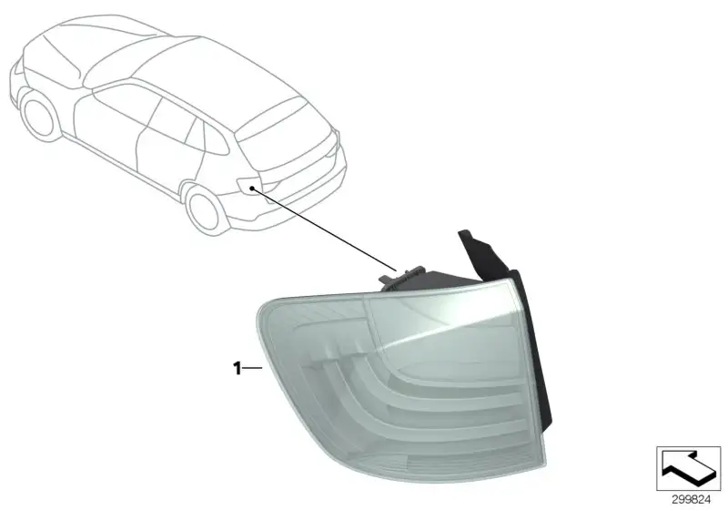 BMW Heckleuchte Heckklappe links E84 63212990113