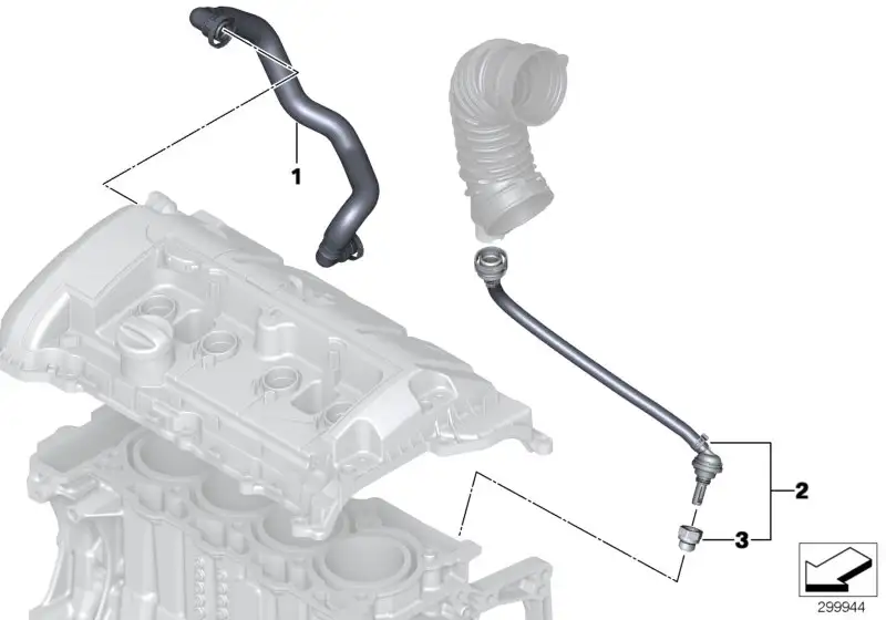 BMW Entlüftungsleitung R55 R56 R57 R58 R59 R60 R61 11157632332