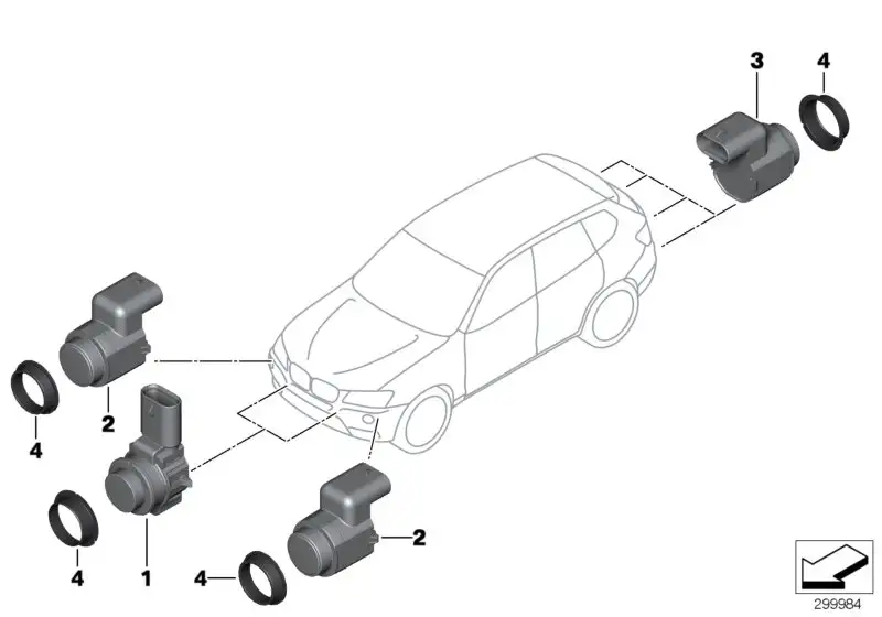 BMW Ultraschallsensor Schwarz 2 E60 E61 E63 E64 E70 E71 E72 E83 6