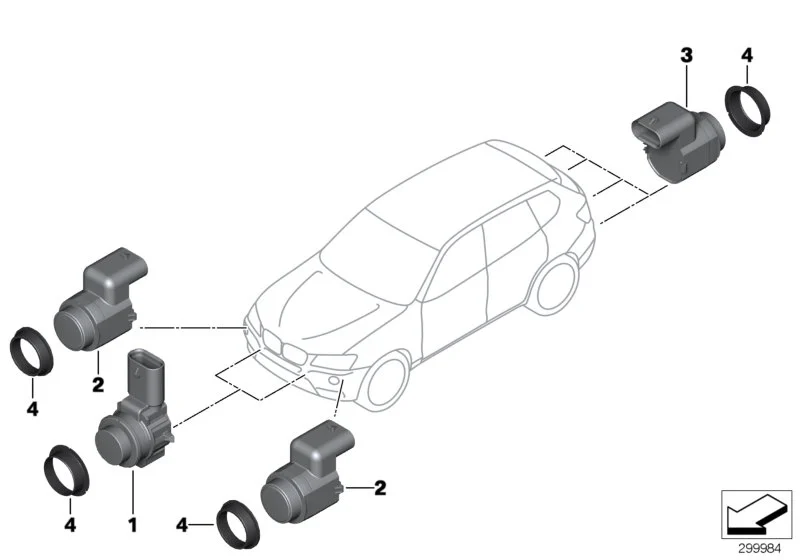 BMW Entkopplungsring PDC Wandler E60 E61 E70 E71 E72 E83 F01 F02 F04 F06 F07 F10 F11 F12 F13 F25 66209142107
