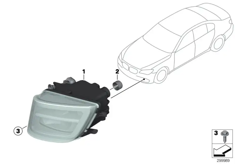 BMW Nebelscheinwerfer LED rechts F01 F02 63177311288 - 7er F01, 7