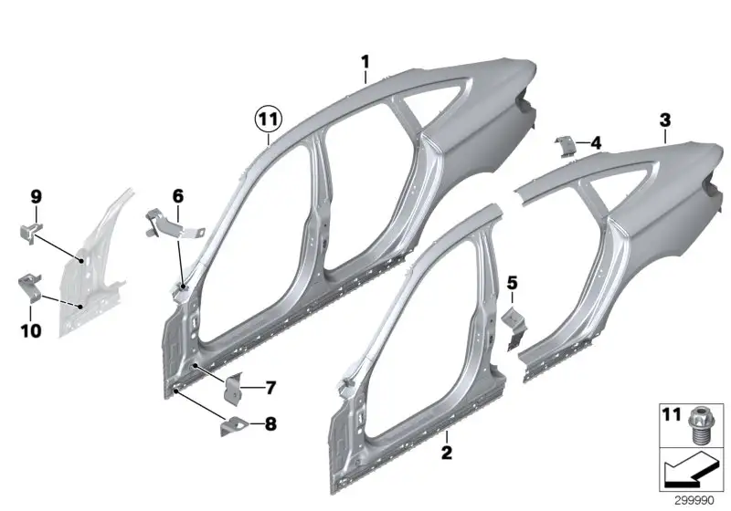 BMW A-Säule aussen links 41007334019 - Bildposition 02