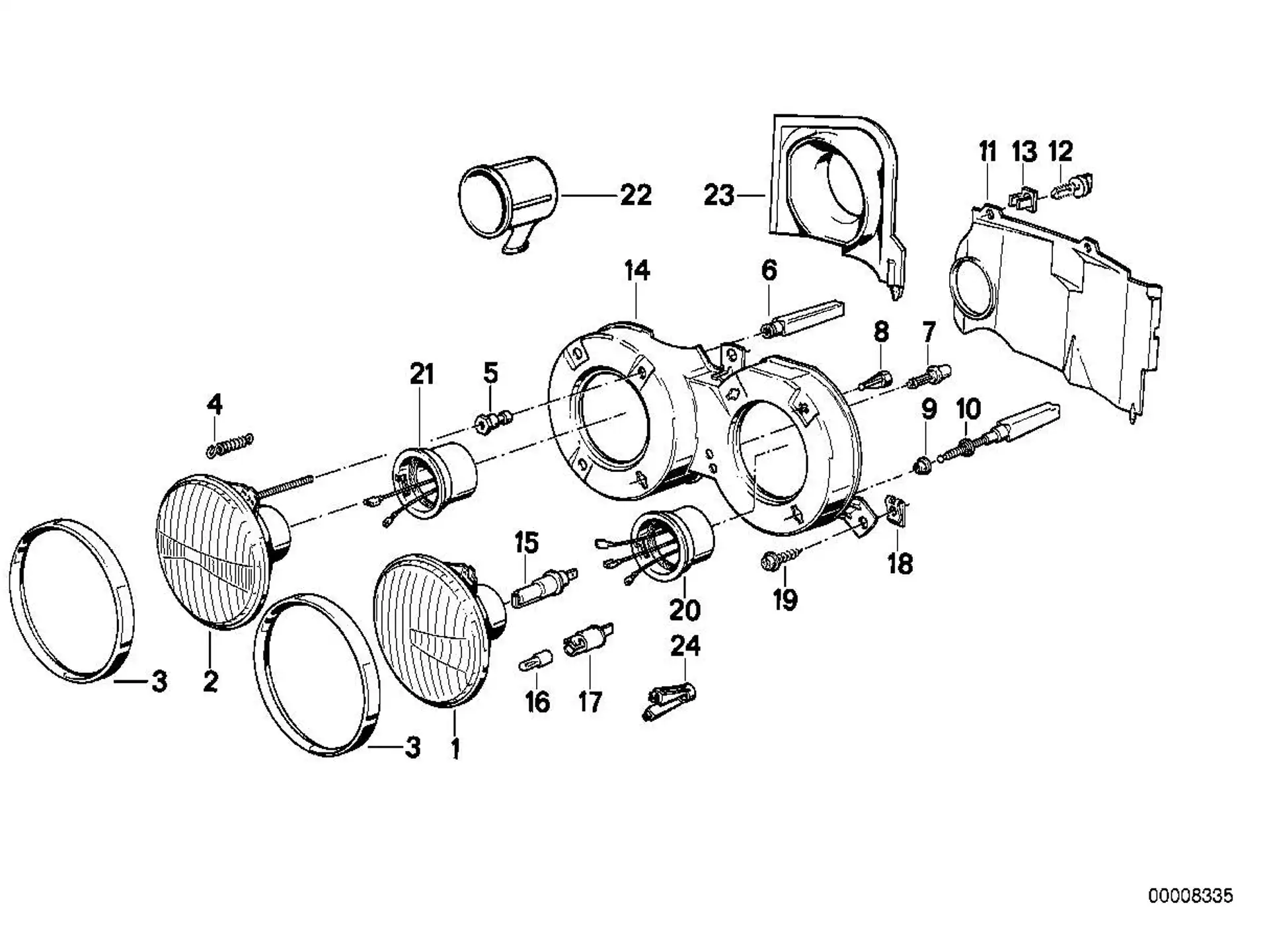 BMW Fernlichteinsatz E23 E24 E28 E30 63121369842