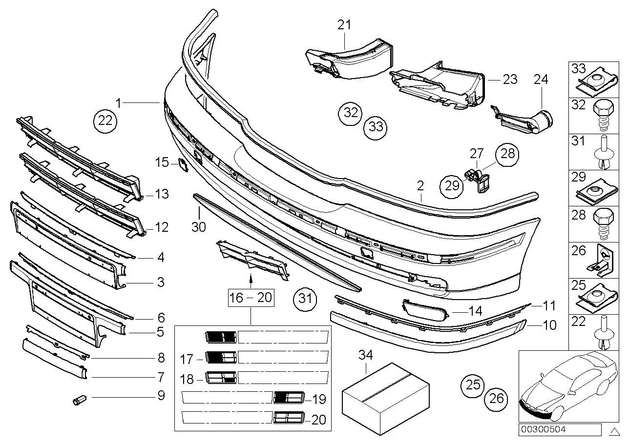 BMW Blechschraube E21 E23 E24 E30 E32 E36 E39 E46 R60 R61 0711990