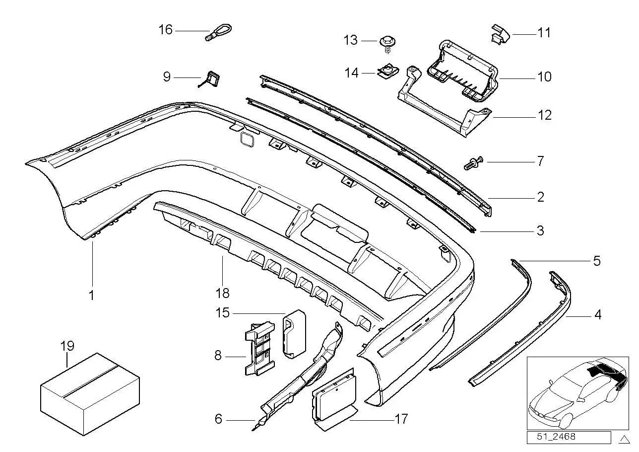 BMW Stossleiste E39 51128205253 - 5er E39