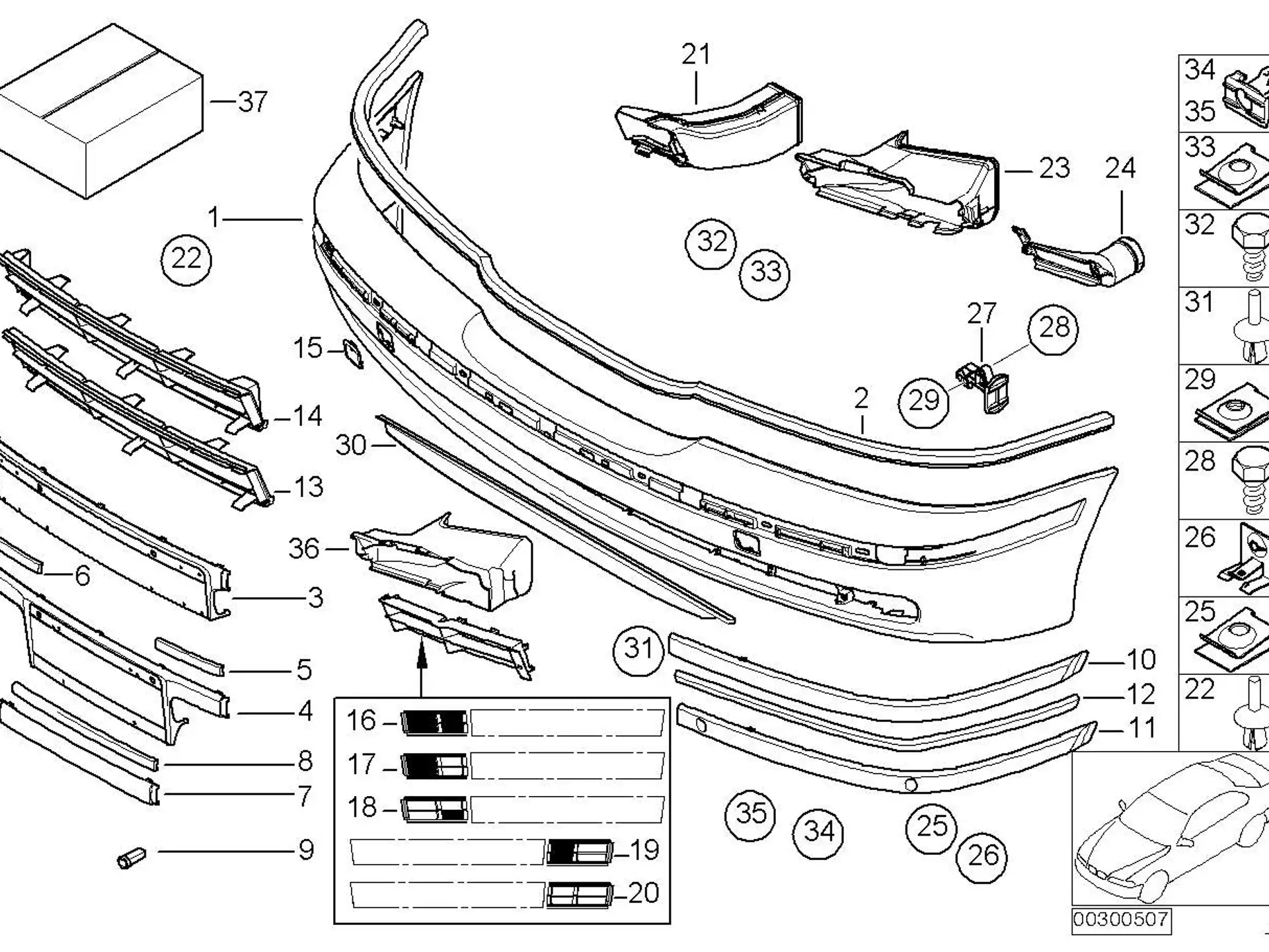 BMW Frontspoiler E39 51117026383