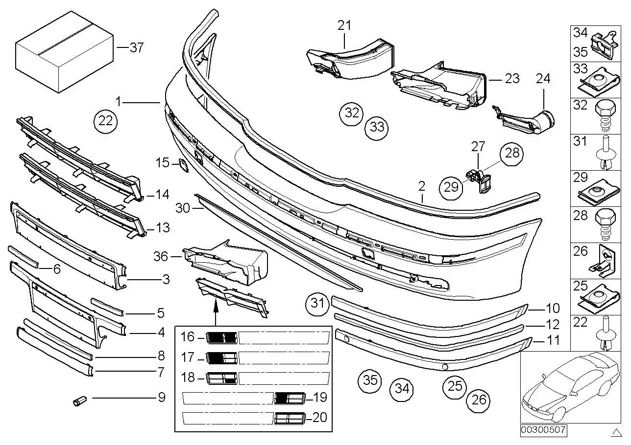 BMW Frontspoiler E39 51117026383 - 5er E39