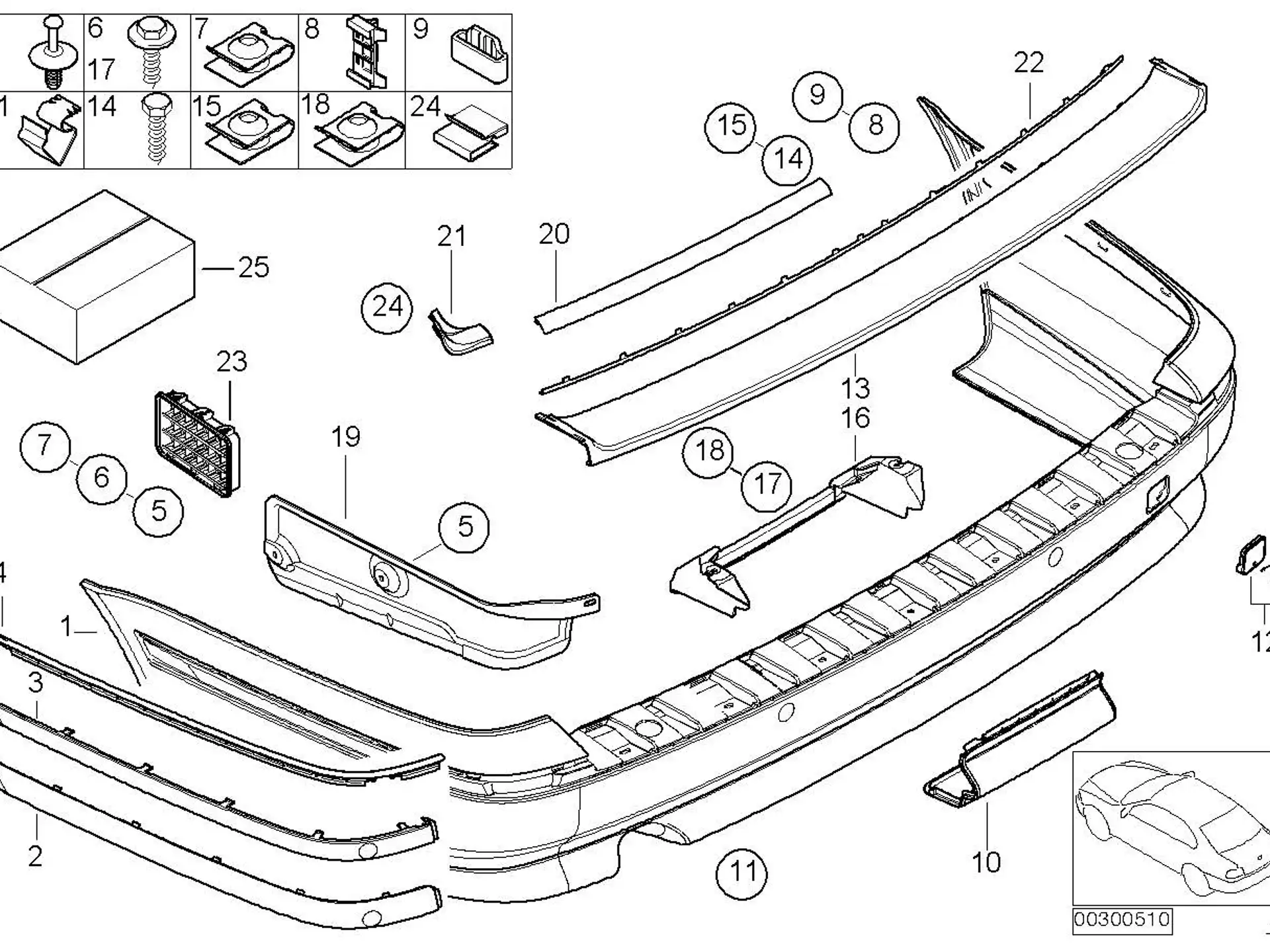 BMW Klappe grundiert E39 51128221586