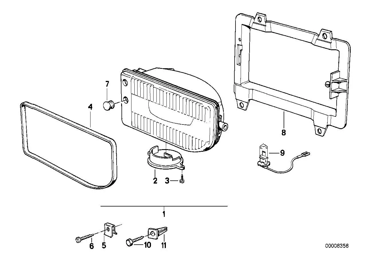 BMW Nebelscheinwerfer gelb rechts E30 63171386050 - Z1 E30