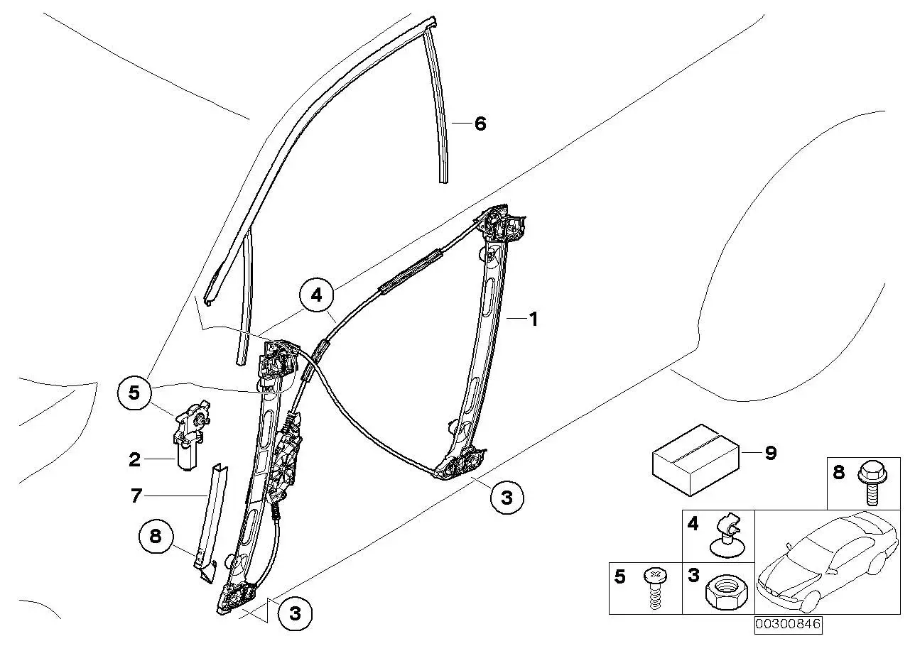 BMW Elektr.Fensterheber vorne rechts E46 51338251352