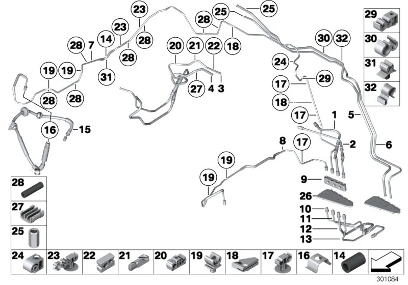 BMW Rohrleitung mit Schutzschlauch F01 F02 F04 F06 F07 F10 F11 F12 F13 34326795595