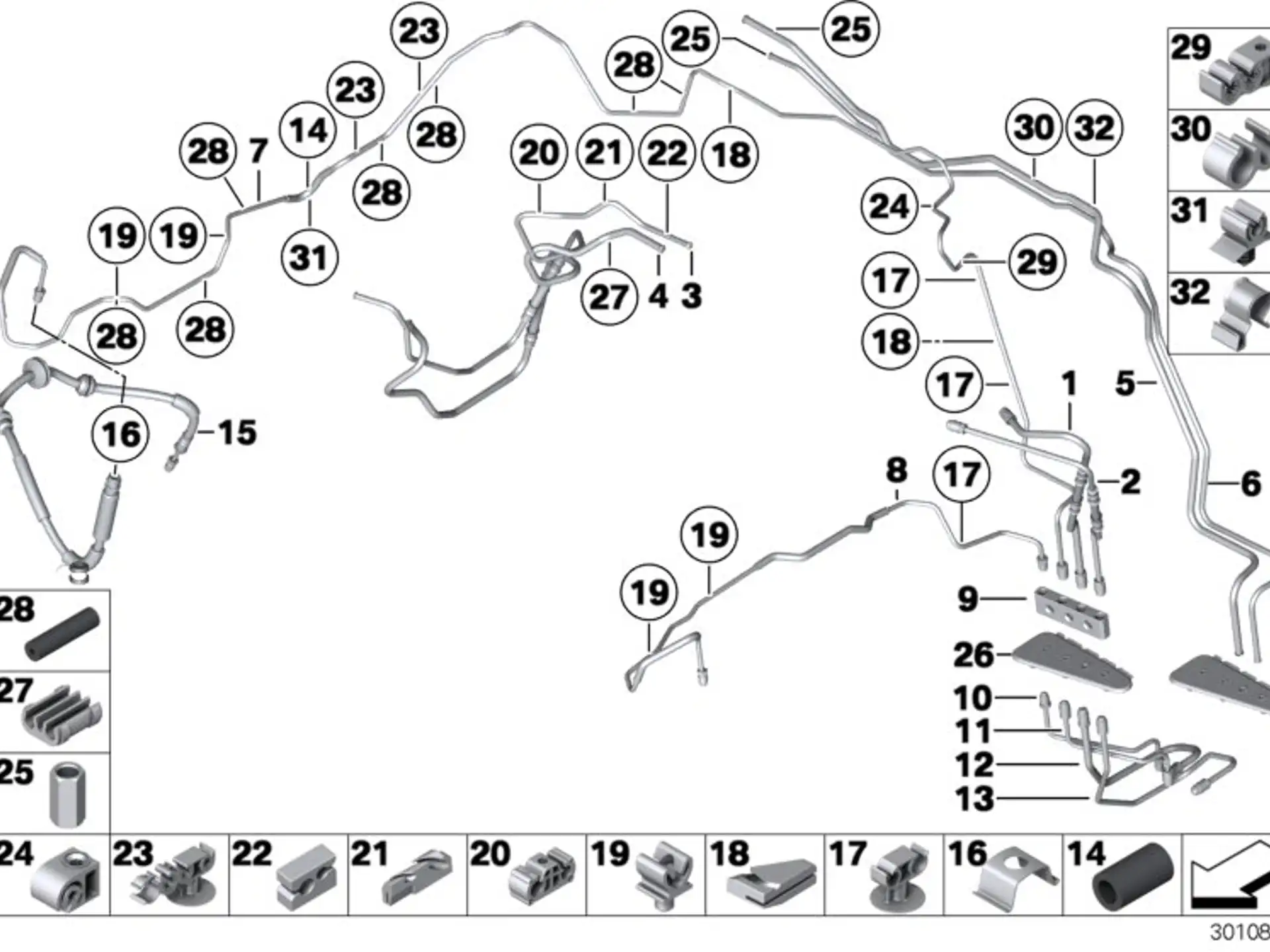 BMW Rohrleitung mit Schutzschlauch F01 F02 F04 F06 F07 F10 F11 F12 F13 34326795595