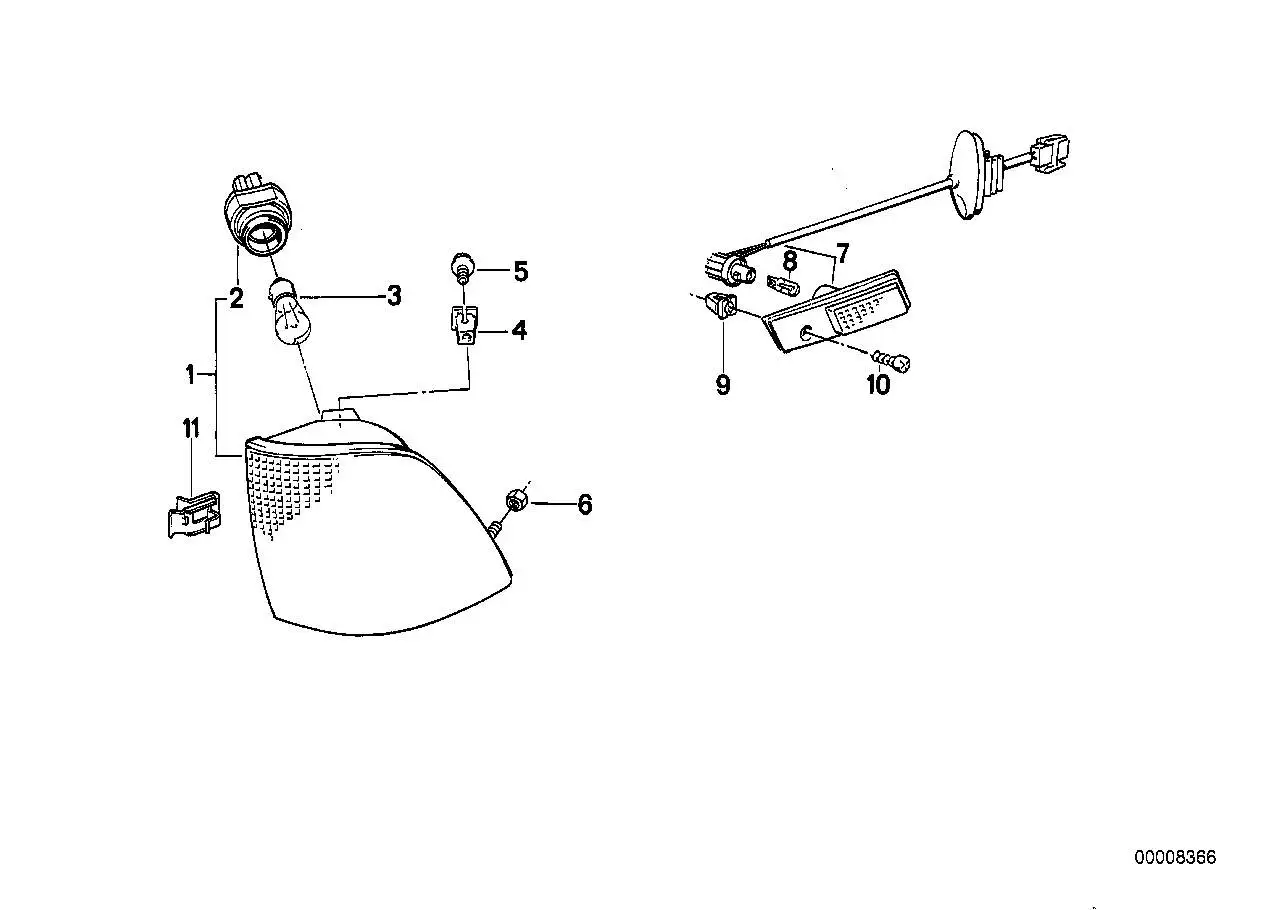BMW Blinkleuchte links E32 63131374011 - 7er E32
