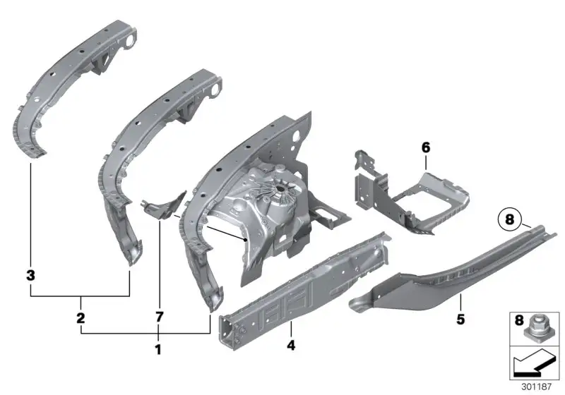 BMW Motorträger links F01 F02 F04 F06 F07 F10 F11 F12 F13 4110720