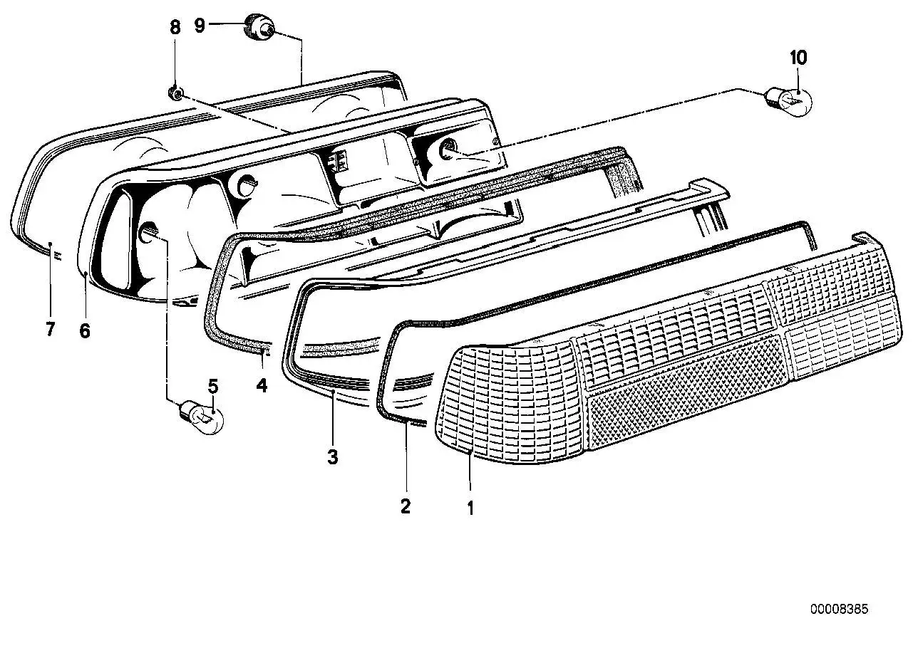 BMW Lichtscheibe links E24 63211368017 - 6er E24