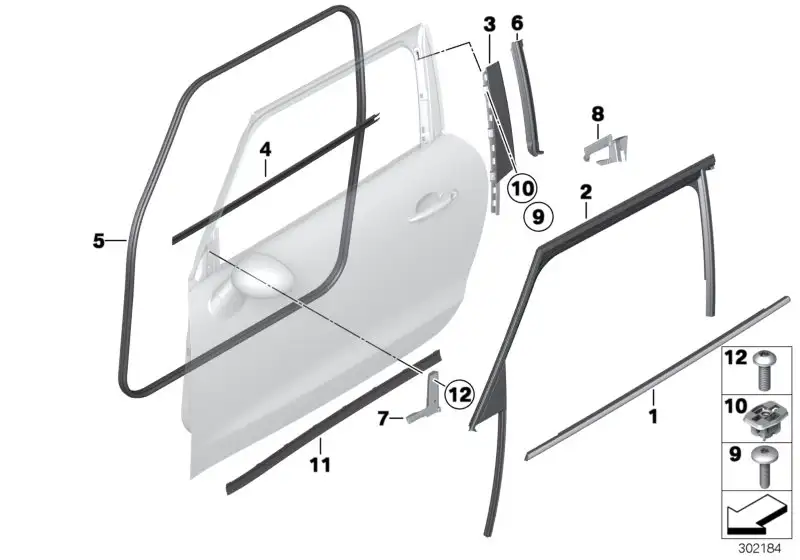 BMW Blende B-Säule Tür vorne rechts R61 51339808772 - Bildpositio