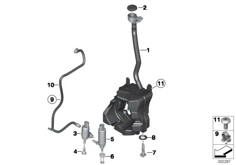 BMW Schlauchleitung Scheinwerferwaschanlage R60 R61 61679800912 -