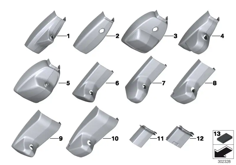 BMW Satz Abdeckungen Spiegelfuss F01 F02 F04 F06 F07 F10 F11 F12