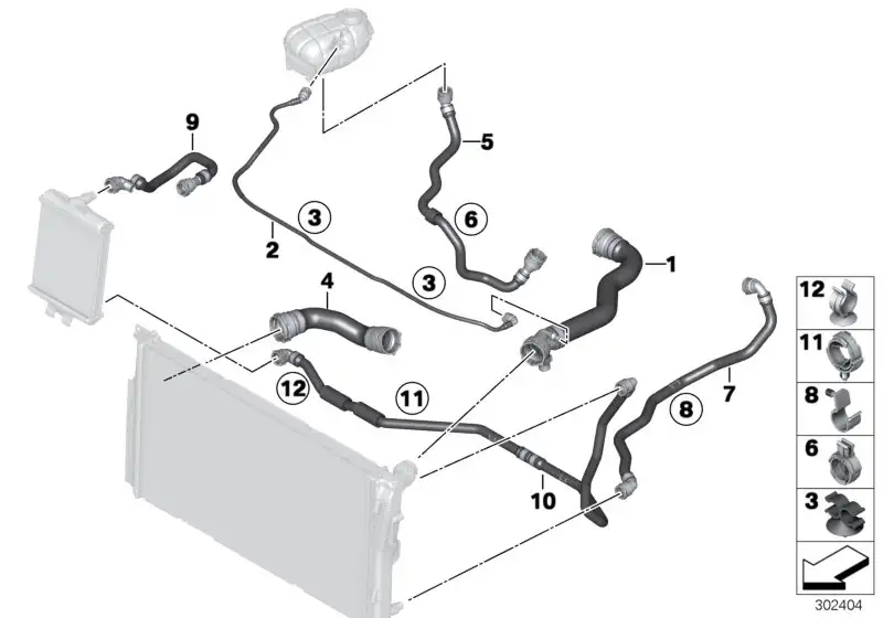 BMW Kühlmittelschlauch F30 F31 F32 F33 F34 F36 17127812941 - Bild
