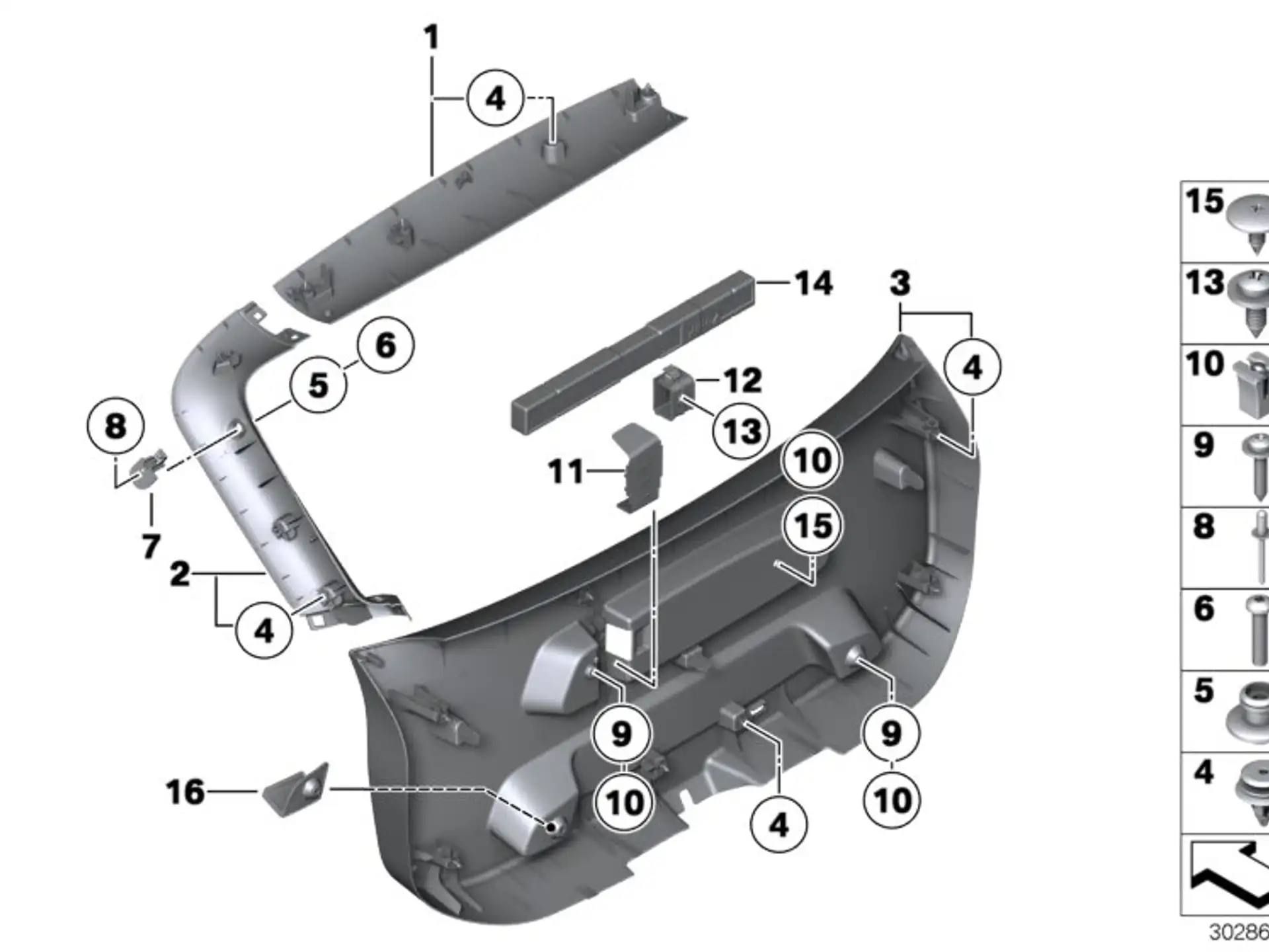 BMW Blechschraube E24 E30 E32 E34 E70 E71 E72 E83 E84 F16 F86 07119904181