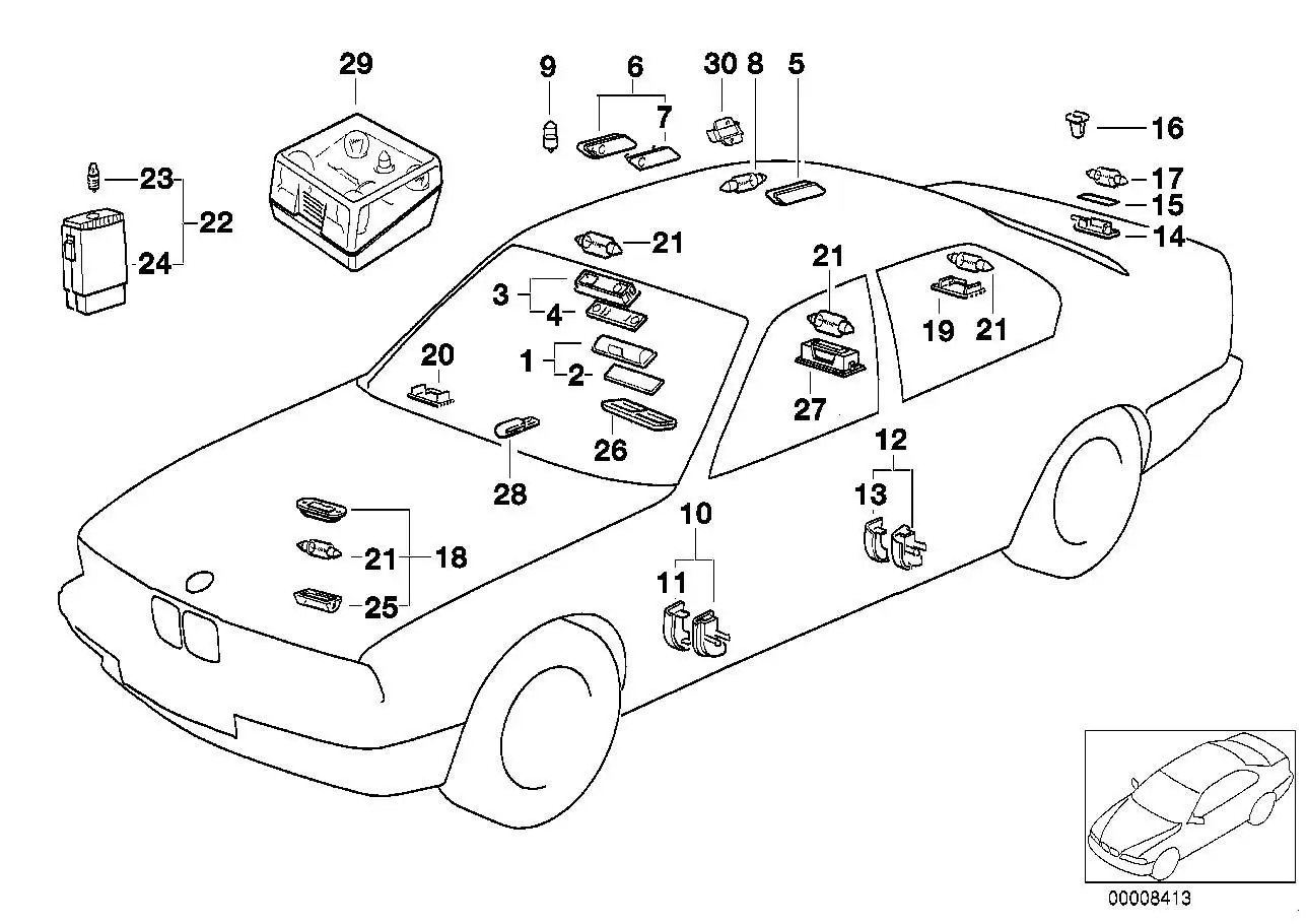 BMW Lichtscheibe links E32 63311374283 - 7er E32