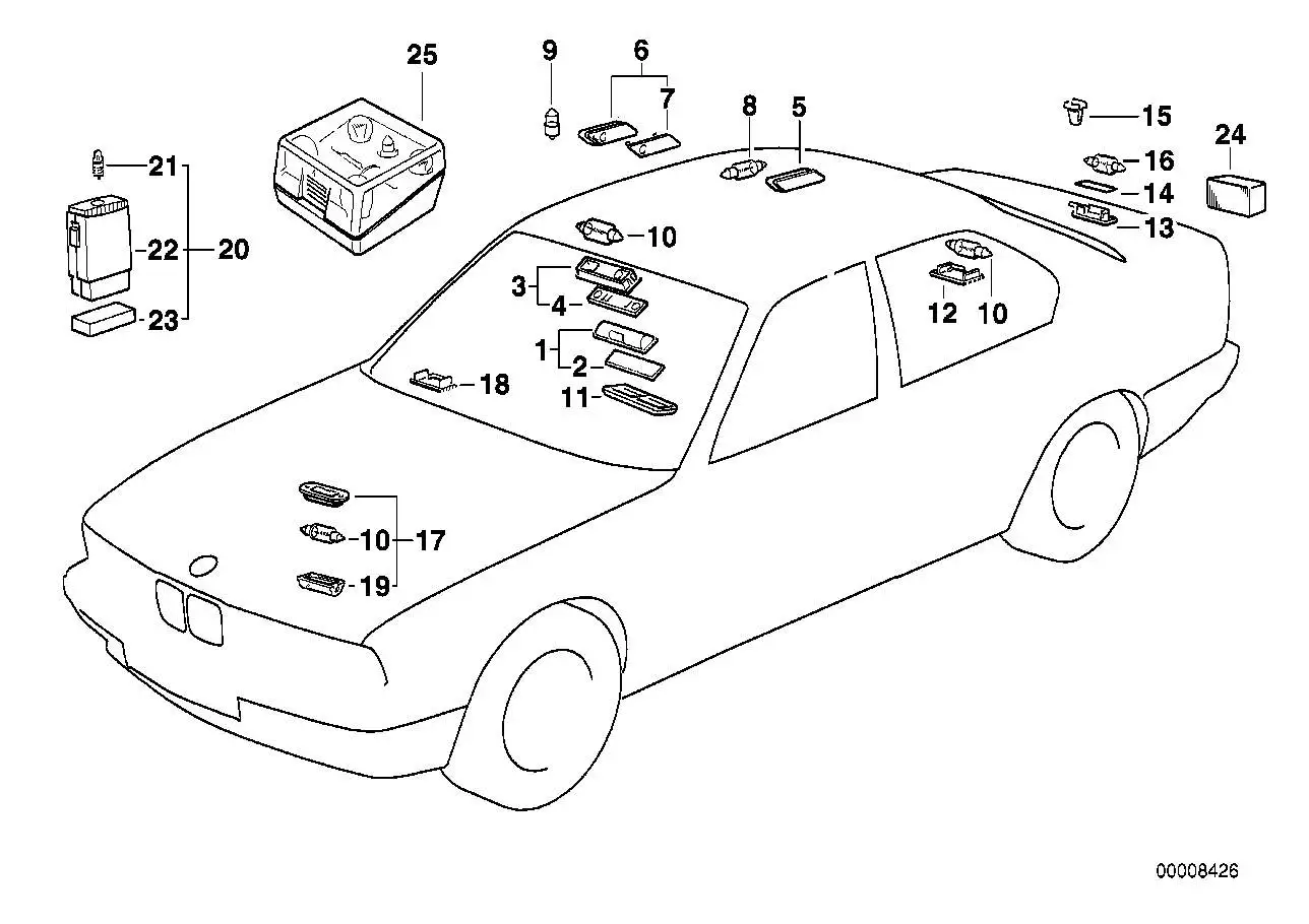 BMW Kennzeichenleuchte E34 63268355048