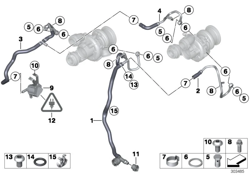 BMW Schlauch Vorlauf F01 F02 F04 F06 F07 F10 F11 F12 F13 11537578687