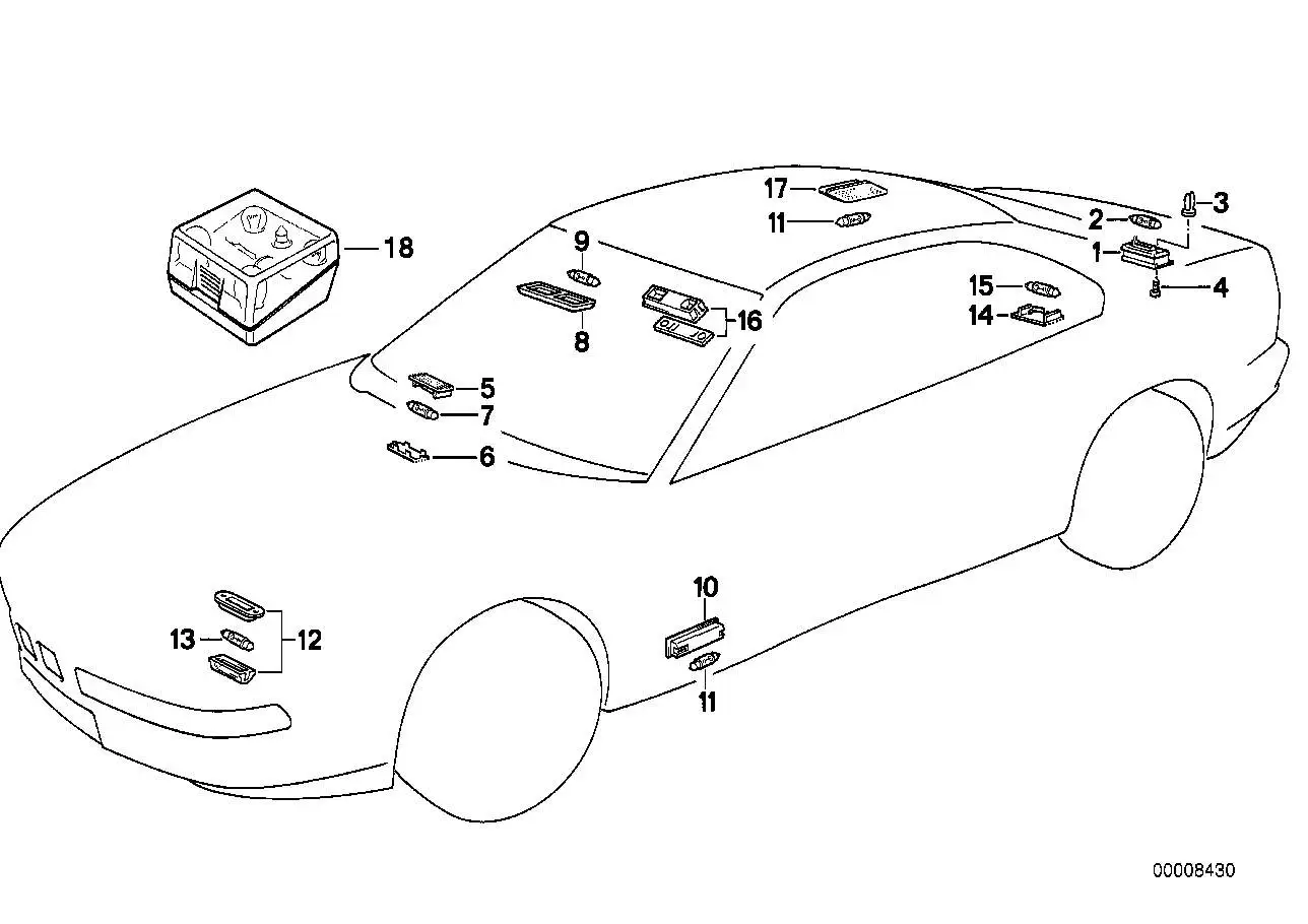 BMW Spiegelleuchte E31 E32 E34 63312236821 - Bildposition 08