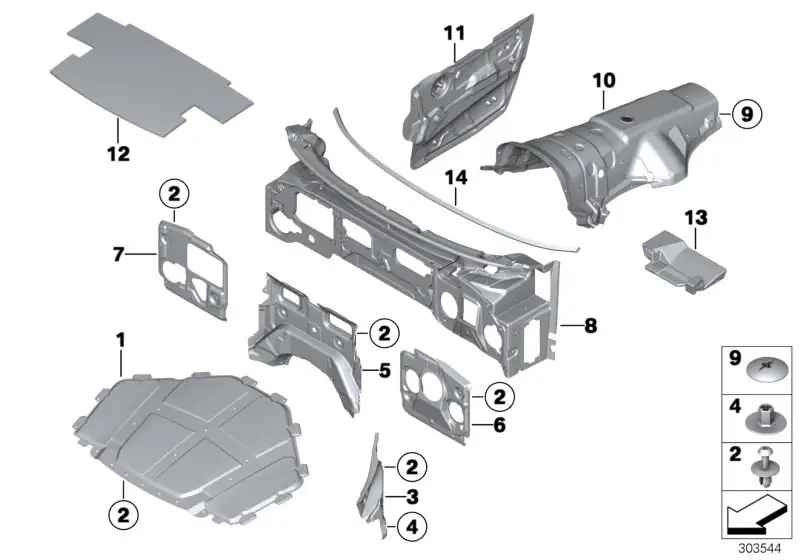 BMW Schallisolierung Frontklappe E70 E71 51487158420 - X5 E70, X6